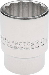 Proto - 3/4" Drive, Standard Hand Socket - 12 Points, 2-1/4" OAL, Chrome Finish - A1 Tooling