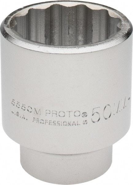 Proto - 3/4" Drive, Standard Hand Socket - 12 Points, 3-5/32" OAL, Chrome Finish - A1 Tooling