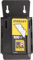 Stanley - 100 Piece Carbon Steel Utility Knife Blade - 2" OAL, 0.017" Blade Thickness - A1 Tooling