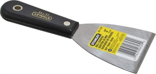 Stanley - Stiff Steel 1-Edge Scraper - 3" Blade Width x 3-5/8" Blade Length, 3-7/8" Long Nylon Handle - A1 Tooling