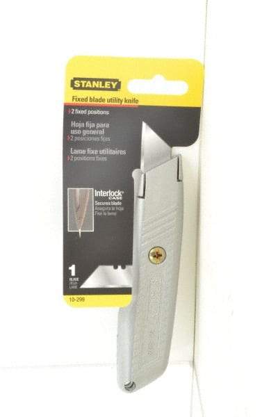 Stanley - Fixed Utility Knife - Aluminum Handle, 1 Blade Included - A1 Tooling