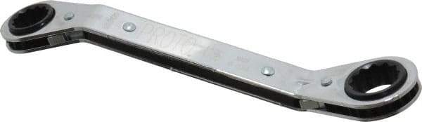 Proto - 5/8" x 3/4" 12 Point Reversible Ratcheting Offset Box Wrench - Double End, 7-3/4" OAL, Steel, 25° Offset - A1 Tooling