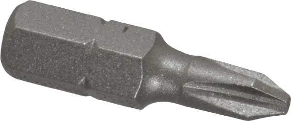 Irwin - #2, Reduced Tip Phillips Screwdriver Bit - 1/4" Drive, 1" OAL - A1 Tooling