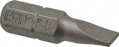 Irwin - 7/32" x 0.04" Blade, 1/4" Drive Slotted Screwdriver Bit - 1" OAL, Power Bit - A1 Tooling