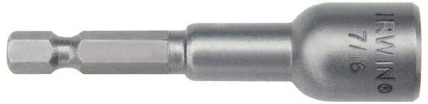 Irwin - 7/16" Magnetic Nutsetter - 1/4" Hex Drive, 2-9/16" OAL - A1 Tooling