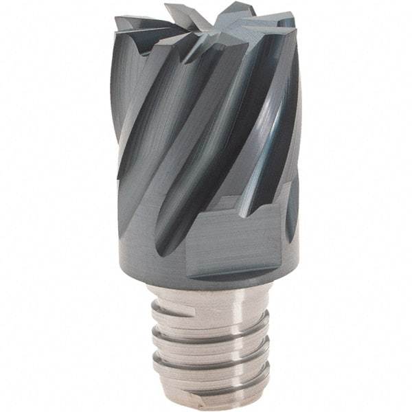 Iscar - MM EC Grade IC908 Carbide End Milling Tip Insert - TiAlN Finish, 8 Flutes, 5/8" Cutting Diam, 0.47" Depth of Cut, 0.81" Extension, 30° Helix - A1 Tooling