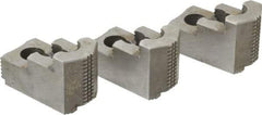 Atlas Workholding - 10" Max Chuck Diam Compatibility, Hard Steel 1.5mm x 60° Serrated Hard Lathe Top Jaws - 1.57" Wide x 2.95" Long x 1.96" High - A1 Tooling