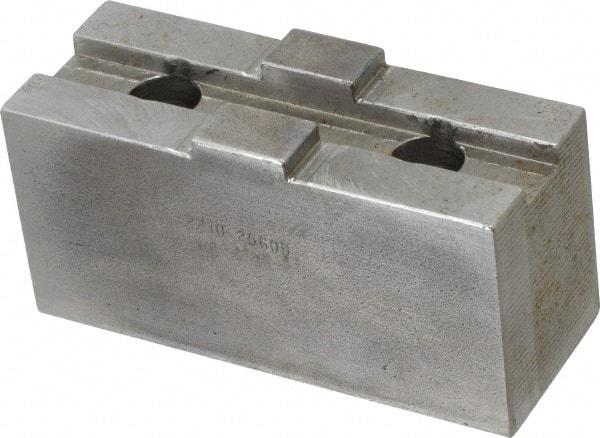 Atlas Workholding - Tongue & Groove Attachment, Square Soft Lathe Chuck Jaw - Steel, 2.12" Btw Mount Hole Ctrs, 3-15/16" Long x 1-1/2" Wide x 1.87" High, 1/2" Groove - A1 Tooling