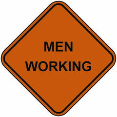 PRO-SAFE - "Men Working", 48" Wide x 48" High, Nylon Construction Roadway Signs - Orange, Square, Sign Stand Mount - A1 Tooling