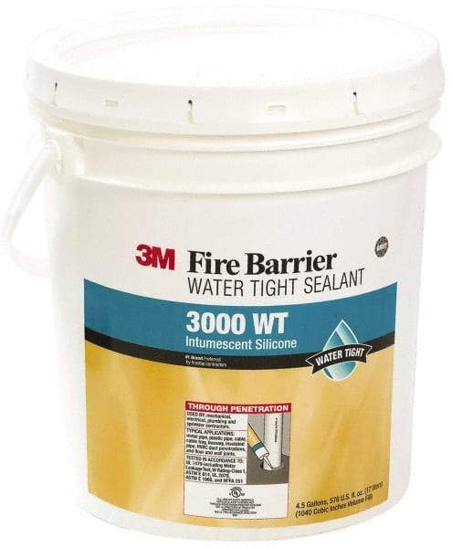 3M - 4.5 Gal Pail Gray RTV Silicone Joint Sealant - 14 to 230°F Operating Temp, Series 3000WT - A1 Tooling