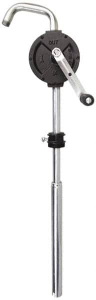 PRO-LUBE - Oil Lubrication 10 Gal/min Flow Cast Iron Rotary Hand Pump - For 15 to 55 Gal Container, Use with Diesel Fuel, Kerosene & Petroleum-Based Fluids, Do Not Use with Water-Based Media - A1 Tooling