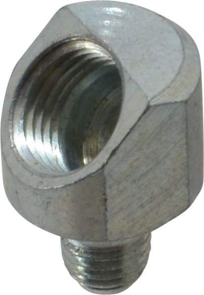 PRO-LUBE - 45° Head Angle, 1/4-28 NPT Steel Grease Fitting Adapter - 1/4" Hex - A1 Tooling