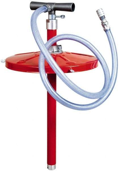 PRO-LUBE - Aluminium, NBR, PVC & Steel Hand Operated Drum Pump - 8 oz per Stroke, For 5 to 6-1/2 Gal Drums, For Tire Sealant - A1 Tooling