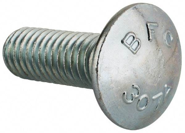 Value Collection - 7/16-14 UNC 1-1/4" Length Under Head, Standard Square Neck, Carriage Bolt - Grade 2 Steel, Zinc-Plated Finish - A1 Tooling