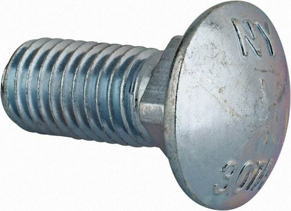 Value Collection - 5/8-11 UNC 1-1/2" Length Under Head, Standard Square Neck, Carriage Bolt - Grade 2 Steel, Zinc-Plated Finish - A1 Tooling