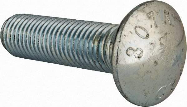 Value Collection - 3/4-10 UNC 3" Length Under Head, Standard Square Neck, Carriage Bolt - Grade 2 Steel, Zinc-Plated Finish - A1 Tooling