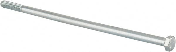 Made in USA - 5/16-18 UNC, 8" Length Under Head Hex Head Cap Screw - Partially Threaded, Grade 5 Alloy Steel, Zinc-Plated Finish, 1/2" Hex - A1 Tooling