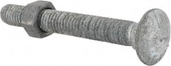 Value Collection - 3/8-16 UNC 3" Length Under Head, Standard Square Neck, Carriage Bolt - Grade 5 Steel, Galvanized Finish - A1 Tooling