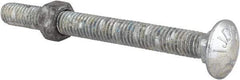 Value Collection - 3/8-16 UNC 4" Length Under Head, Standard Square Neck, Carriage Bolt - Grade 5 Steel, Galvanized Zinc-Plated Finish - A1 Tooling