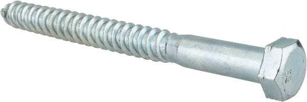 Value Collection - 1/2" Screw, 5-1/2" Length Under Head, Steel, Hex Head Lag Screw - Zinc Plated, Grade 2 - A1 Tooling