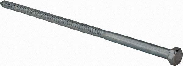 Value Collection - 1/2" Screw, 14" Length Under Head, Steel, Hex Head Lag Screw - Zinc Plated, Grade 2 - A1 Tooling