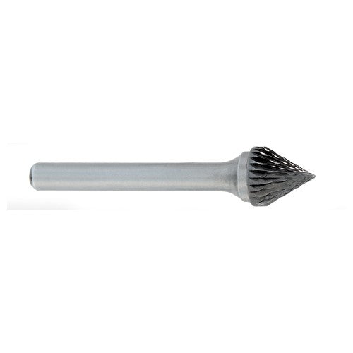 ‎SJ-1 -1/4 x LOC × 1/4 Shank × 2 OAL 60 Degree Cone Carbide Medium Tough Cut Burr - A1 Tooling