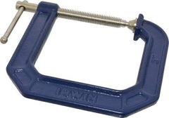 Irwin - Regular-Duty 3" Max Opening, 4-1/2" Throat Depth, Cast Iron Standard C-Clamp - 750 Lb Capacity, 0" Min Opening, Deep Throat - A1 Tooling