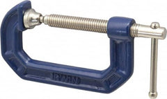 Irwin - Regular-Duty 2" Max Opening, 1-5/16" Throat Depth, Cast Iron Standard C-Clamp - 600 Lb Capacity, 0" Min Opening, Standard Throat Depth - A1 Tooling