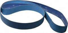 Norton - 2" Wide x 132" OAL, 40 Grit, Zirconia Alumina Abrasive Belt - Zirconia Alumina, Coarse, Coated, Y Weighted Cloth Backing, Series R824 - A1 Tooling