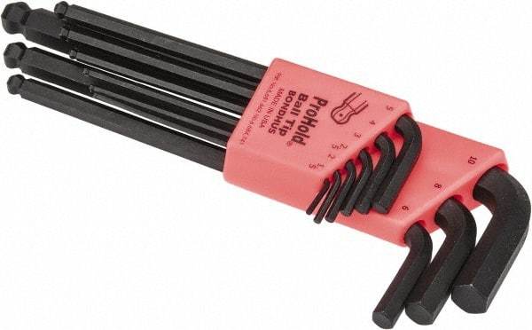 Bondhus - 9 Piece L-Key Ball End Hex Key Set - Hex Range 1.5 to 10mm - A1 Tooling