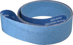 Norton - 3" Wide x 132" OAL, 60 Grit, Zirconia Alumina Abrasive Belt - Zirconia Alumina, Medium, Coated, Y Weighted Cloth Backing, Series R824 - A1 Tooling