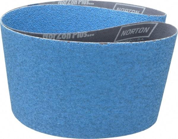 Norton - 6" Wide x 48" OAL, 36 Grit, Zirconia Alumina Abrasive Belt - Zirconia Alumina, Very Coarse, Coated, Y Weighted Cloth Backing, Dry, Series R821 - A1 Tooling