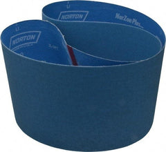 Norton - 6" Wide x 48" OAL, 120 Grit, Zirconia Alumina Abrasive Belt - Zirconia Alumina, Fine, Coated, X Weighted Cloth Backing, Series R823 - A1 Tooling