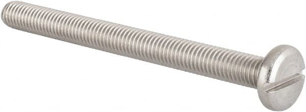 Value Collection - M8x1.25 Metric Coarse, 90mm Length Under Head Slotted Drive Machine Screw - Pan Head, Grade 18-8 & A2 Stainless Steel, Uncoated, Without Washer - A1 Tooling