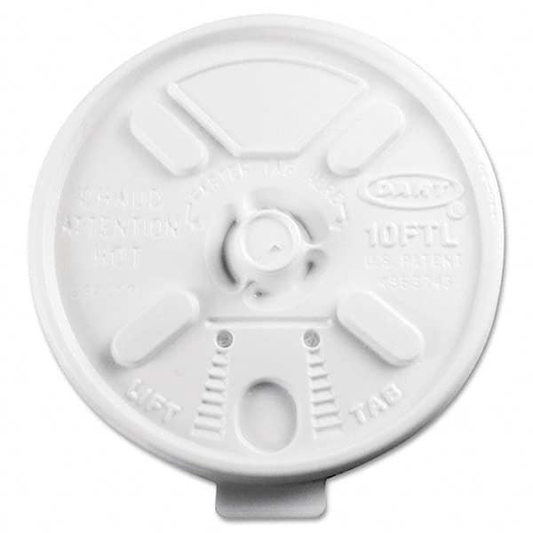 DART - Lift N' Lock Plastic Hot Cup Lids, Fits 10 oz Cups, White, 1000/Carton - A1 Tooling