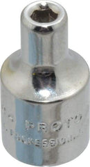 Proto - 1/8", 1/4" Drive, Standard Hand Socket - 6 Points, 7/8" OAL, Chrome Finish - A1 Tooling