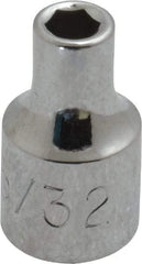 Proto - 5/32", 1/4" Drive, Standard Hand Socket - 6 Point, 7/8" OAL, Chrome Vanadium, Chrome Finish - A1 Tooling