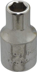 Proto - 3/16", 1/4" Drive, Standard Hand Socket - 6 Points, 7/8" OAL, Chrome Finish - A1 Tooling