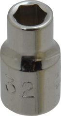 Proto - 7/32", 1/4" Drive, Standard Hand Socket - 6 Points, 7/8" OAL, Chrome Finish - A1 Tooling