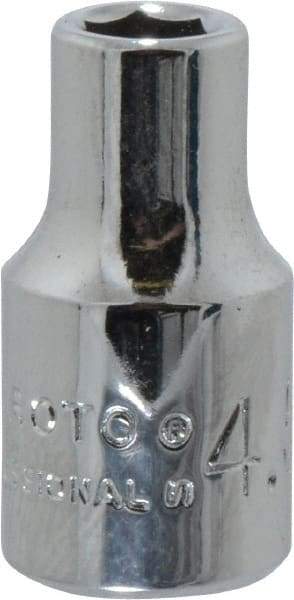 Proto - 1/4" Drive, Standard Hand Socket - 6 Points, 7/8" OAL, Chrome Finish - A1 Tooling