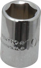 Proto - 1/4" Drive, Standard Hand Socket - 6 Points, 7/8" OAL, Chrome Vanadium, Chrome Finish - A1 Tooling