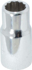 Proto - 1/4", 1/4" Drive, Standard Hand Socket - 12 Points, 7/8" OAL, Chrome Finish - A1 Tooling