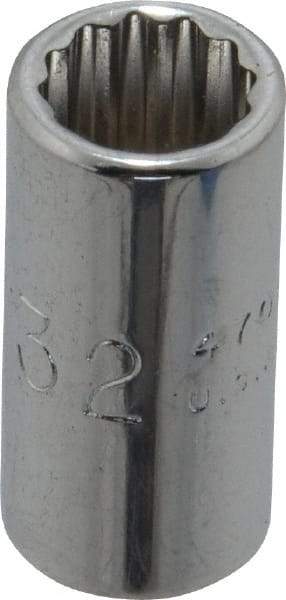 Proto - 9/32", 1/4" Drive, Standard Hand Socket - 12 Points, 7/8" OAL, Chrome Finish - A1 Tooling