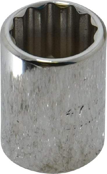 Proto - 7/16", 1/4" Drive, Standard Hand Socket - 12 Points, 7/8" OAL, Chrome Finish - A1 Tooling