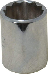 Proto - 1/2", 1/4" Drive, Standard Hand Socket - 12 Points, 7/8" OAL, Chrome Finish - A1 Tooling