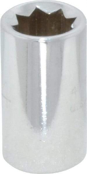 Proto - 1/4", 1/4" Drive, Standard Hand Socket - 8 Points, 7/8" OAL, Chrome Finish - A1 Tooling