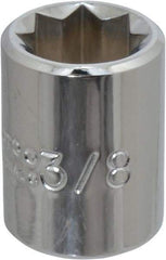 Proto - 3/8", 1/4" Drive, Standard Hand Socket - 8 Points, 7/8" OAL, Chrome Finish - A1 Tooling