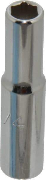 Proto - 1/4", 1/4" Drive, Deep Hand Socket - 6 Points, 2" OAL, Chrome Finish - A1 Tooling