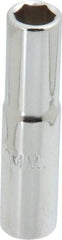 Proto - 1/4" Drive, Deep Hand Socket - 6 Points, 1-15/16" OAL, Chrome Finish - A1 Tooling