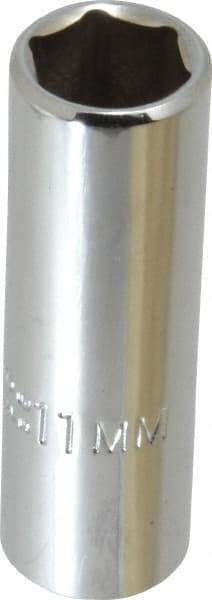 Proto - 1/4" Drive, Deep Hand Socket - 6 Points, 1-15/16" OAL, Chrome Finish - A1 Tooling